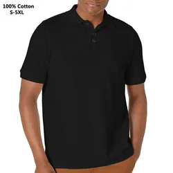 100% cotone di alta qualità nuovo colore solido Polo da uomo Casual manica corta Polo Homme abbigliamento estivo risvolto maschile top S-5XL