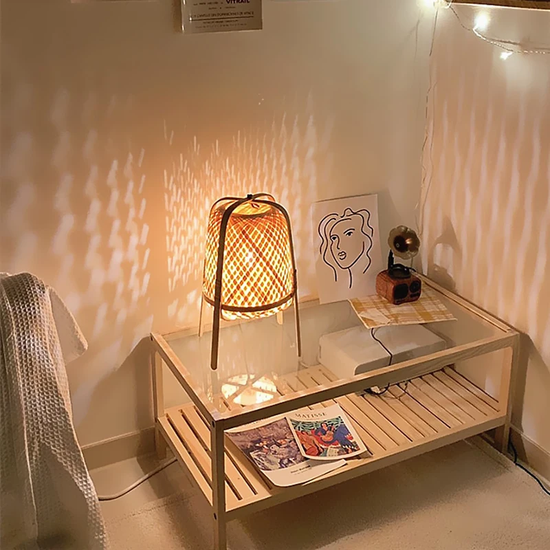 Ins solid wood transparent Changhong glass coffee table Japanese-style log bay window small table rental bedside CJ07 image 4