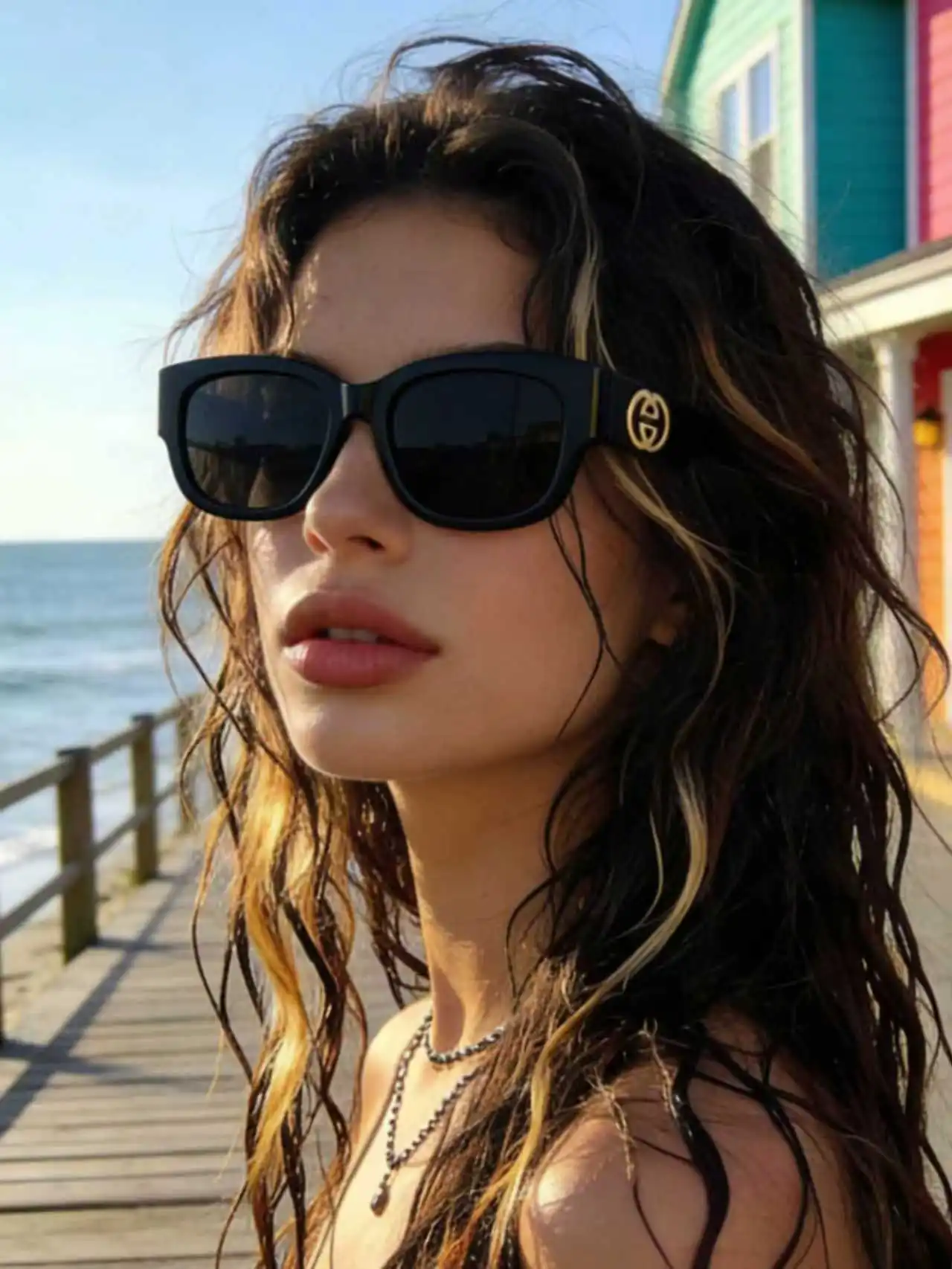 1PCS Square Large Frame Sun Glasses Couple Style Daily Photo High Sweet Sunglasses Outdoor Casual Sun Mirrors