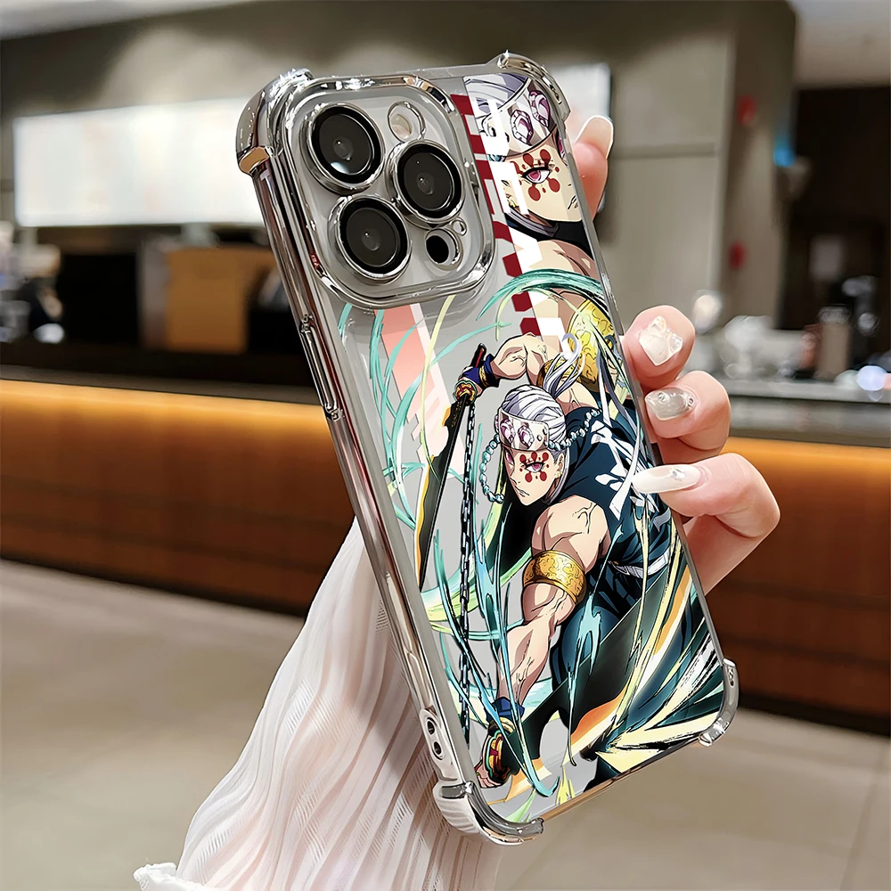 Anime Demon Slayer Plating Phone Case for Oppo Realme C75 C55 C53 C30 C35 C33 C31 C15 9 7 5 5S Pro Plus 4G 5G Anti-Fall Airabag