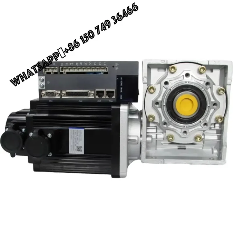 3 Phase 220V 2.6KW 10N.M. 130MM AC Servo Motor with NMRV63 Worm Gearbox Reducer Ratio 1:30
