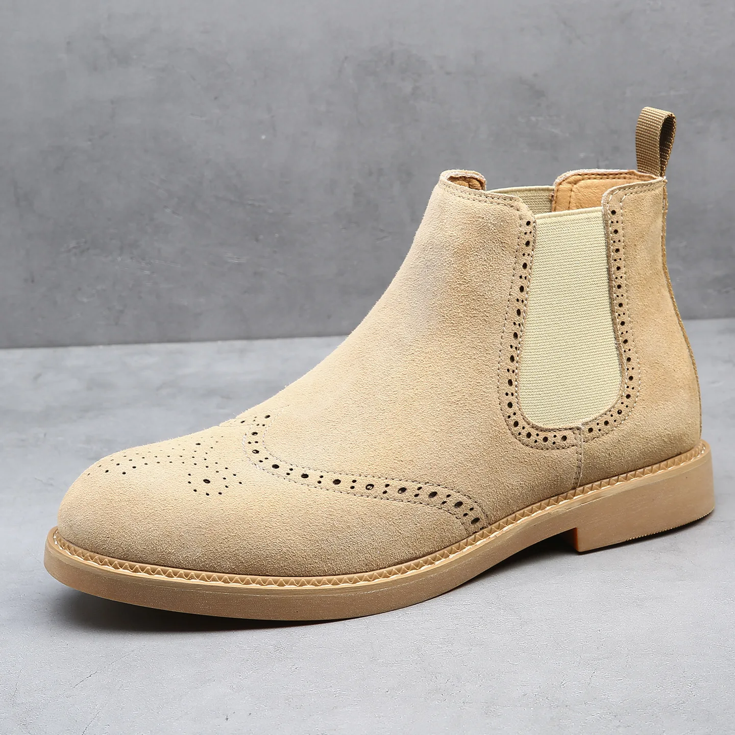 

Plus Size British Style Anti Slip Men's Chelsea Boots Outdoor Suede Men's Snow Boots Short Boots