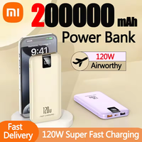 Xiaomi 120W Fast Charger Power Bank 200000mAh High Capacity Portable Sapre Battery Digital Display For iphone Huawei 2025 New