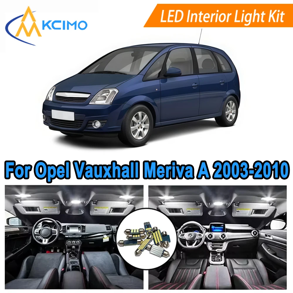 

Direct Fit LED Interior Bulb Set For Opel Vauxhall Meriva A(2003-2010) LED Dome Map Lights Super Bright 6000K Easy Installation