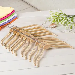 32cm/38cm/42cm Adult Children Non-slip Non-marking Log Color Hanger Ultra-Thin Space Saving Hook Coat Hanger Practical Type