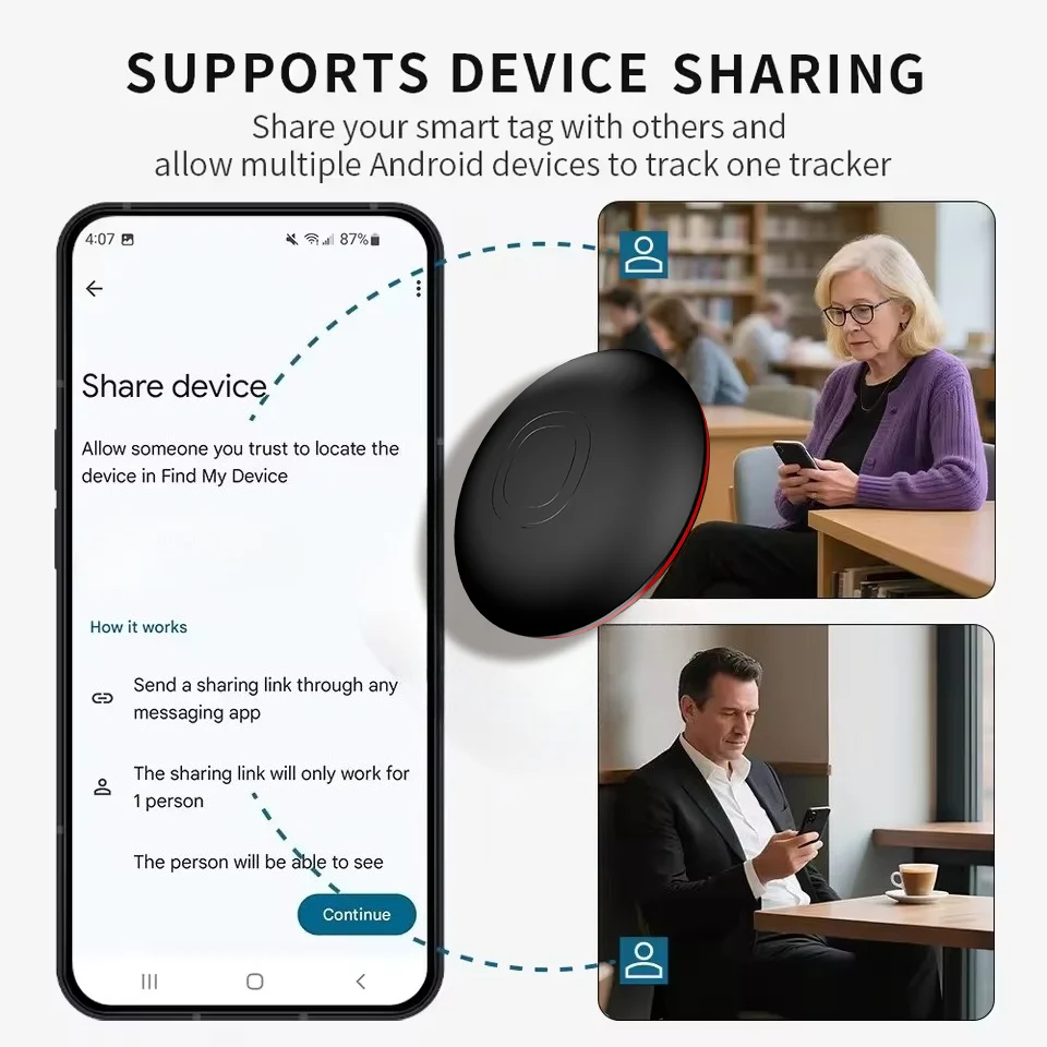 

Android Airtag Tracker For Google Find Hub Waterproof Smart Bluetooth Anti-lost Device Tag Finder Pet Wallet Elderly