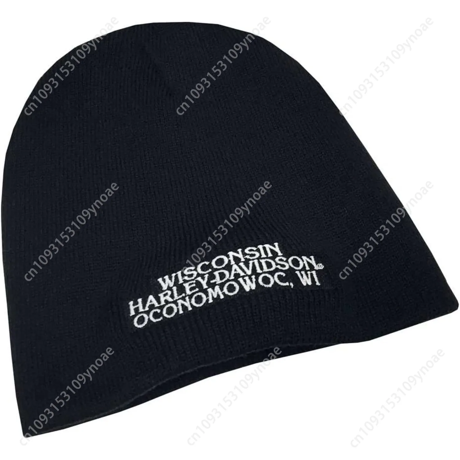 Motor Embroidered Bar Shield Knit Cap Black Beanie Hats Winter Ski Caps Men Women Warm Soft Comfortable Classic Fashion Retro