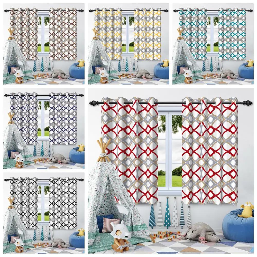 

2pcs Modern Minimalist Striped Pattern Blackout Curtains Bedroom Living Room Darkening Thermal Insulated Window Decor Curtain