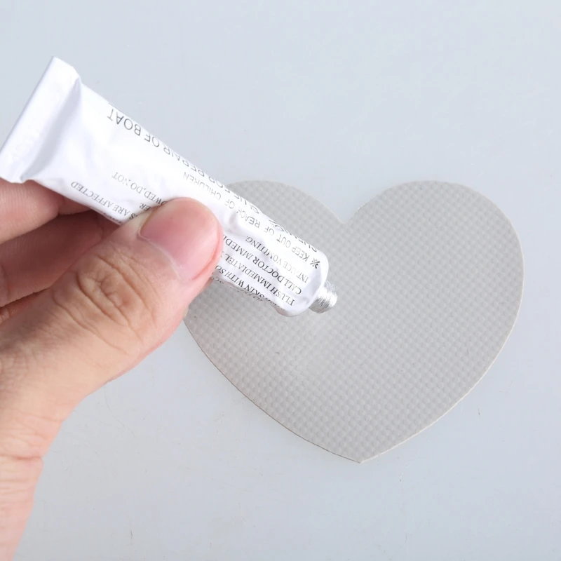 10Pcs Waterproofs Heart PVC Repair Patches Inflatable Kayaks Boats Repair Patches Rubber Boats Waterproofs Patches Tool