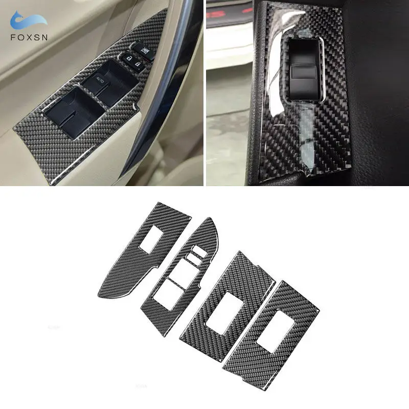 4pcs Car Accessories Window Lift Switch Panel Button Frame Trim Stickers For Toyota Corolla 2014 2015 2016 2017 2018 2019 LHD