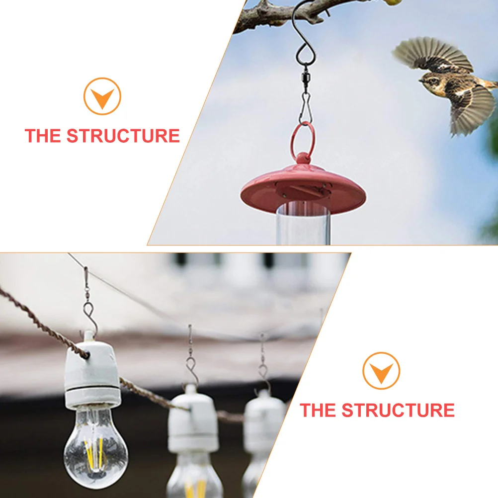 

20pcs Swivel Hooks Stainless Steel Wind Chime Hangers Ceiling Supplies Rotating Clip Carabiner Rustproof