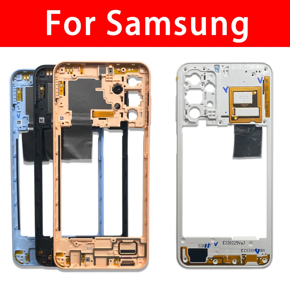 10 PCS New For Samsung A23 4G 5G Middle Frame Bezel With Power ON OFF Switch Button Replacements