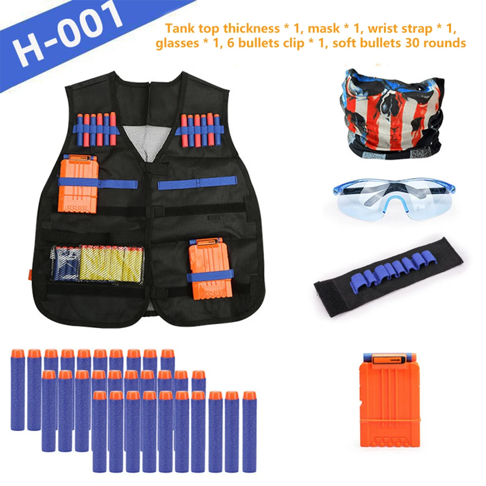 NEW Kids Outdoor Game Tactical Vest Holder Kit Game Guns Accessories Toys for Nerf N-Strike Elite Series Bullets Boys Gifts Toy