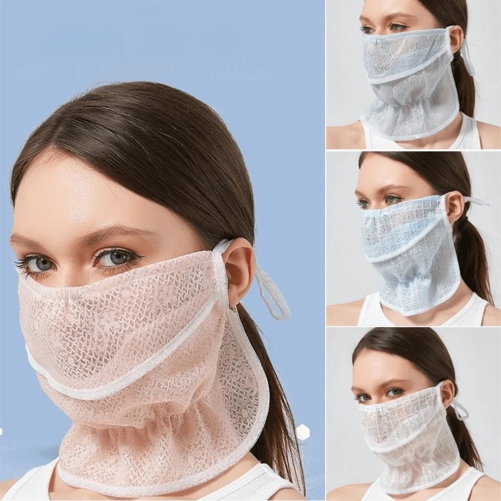 Trend Neck Protection Lace Face Cover Breathable Dustproof Sunscreen Mask Mask Women