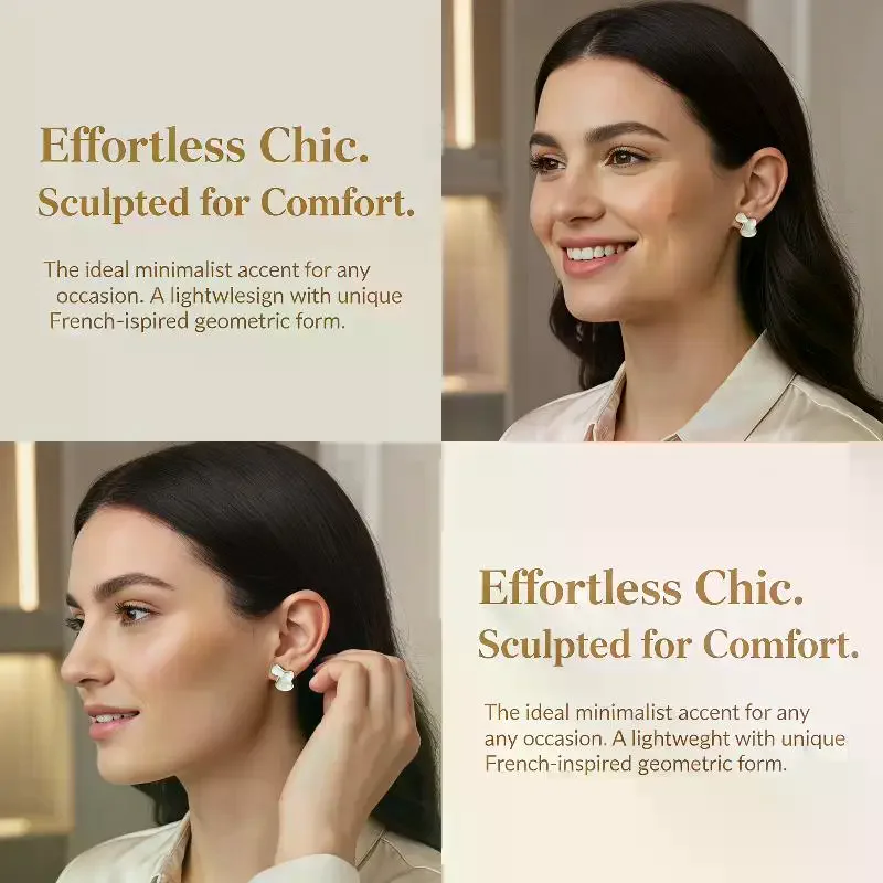 Sophisticated Cloud Shape White Stud Earrings for Women Artful Jewelry for Dressing Up