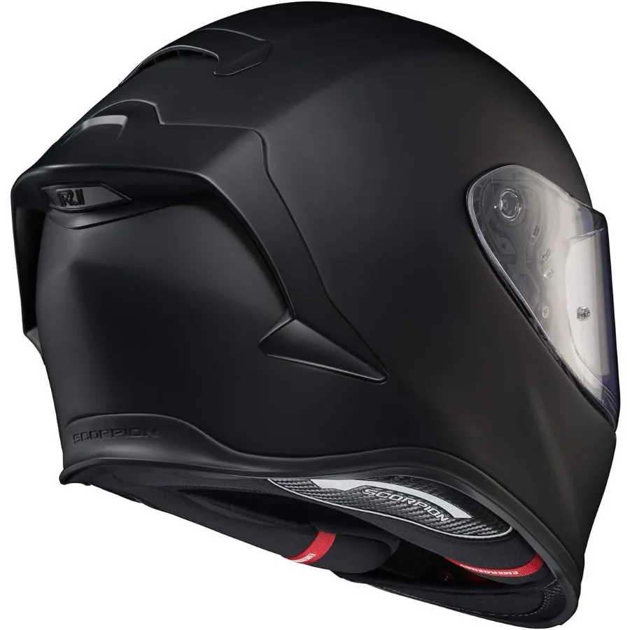 Casco moto integrale ScorpionEXO R1 Air con scudo Pinklock e tasche per altoparlanti Ready Bluetooth DOT ECE Solid Matte Bla