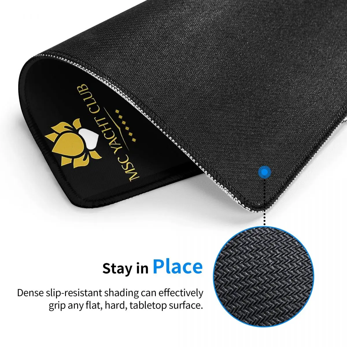 MSC Yacht Club Logo Design Cap Mouse Pad Computer Keyboard Mouse Mat Gaming Laptop Desk Mat Office Table Mats #4