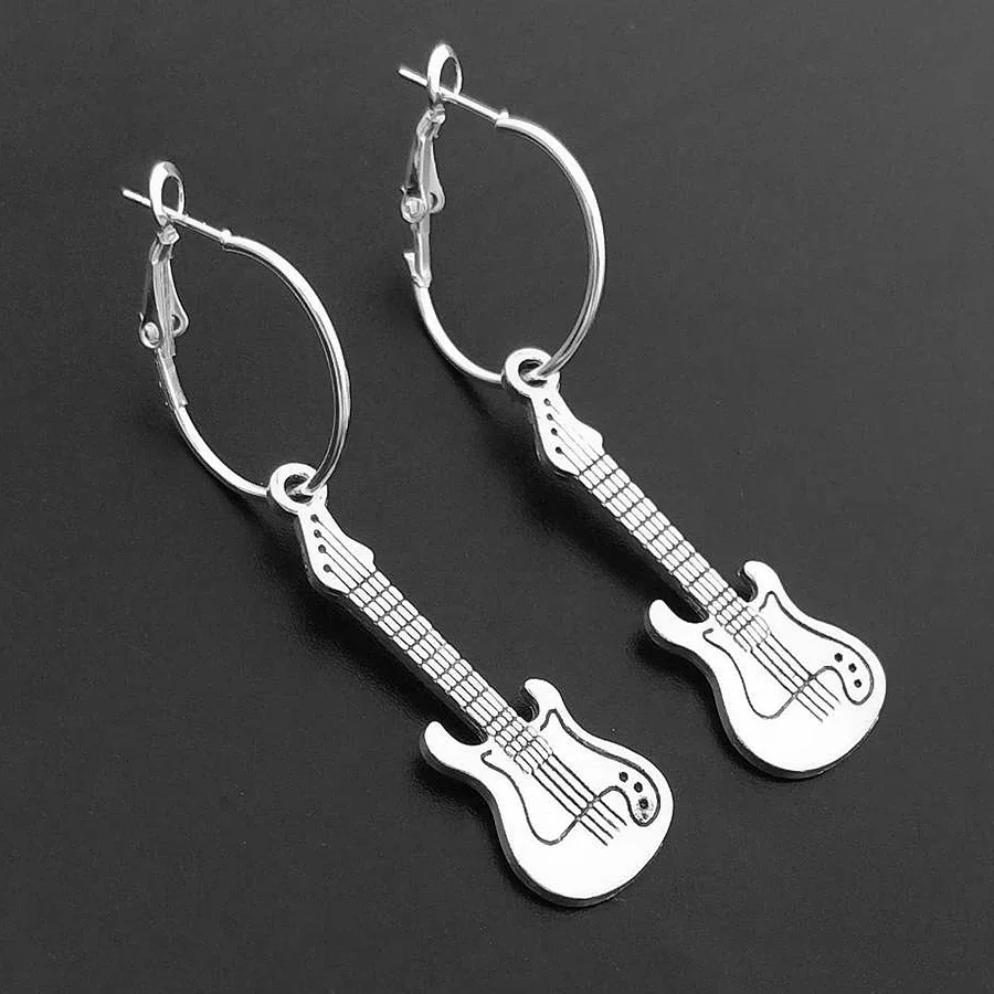 Personality Trendy Music Notes Dangle Earring Microphone and Guitar Drop Earring Women Accessory Lady Earrings