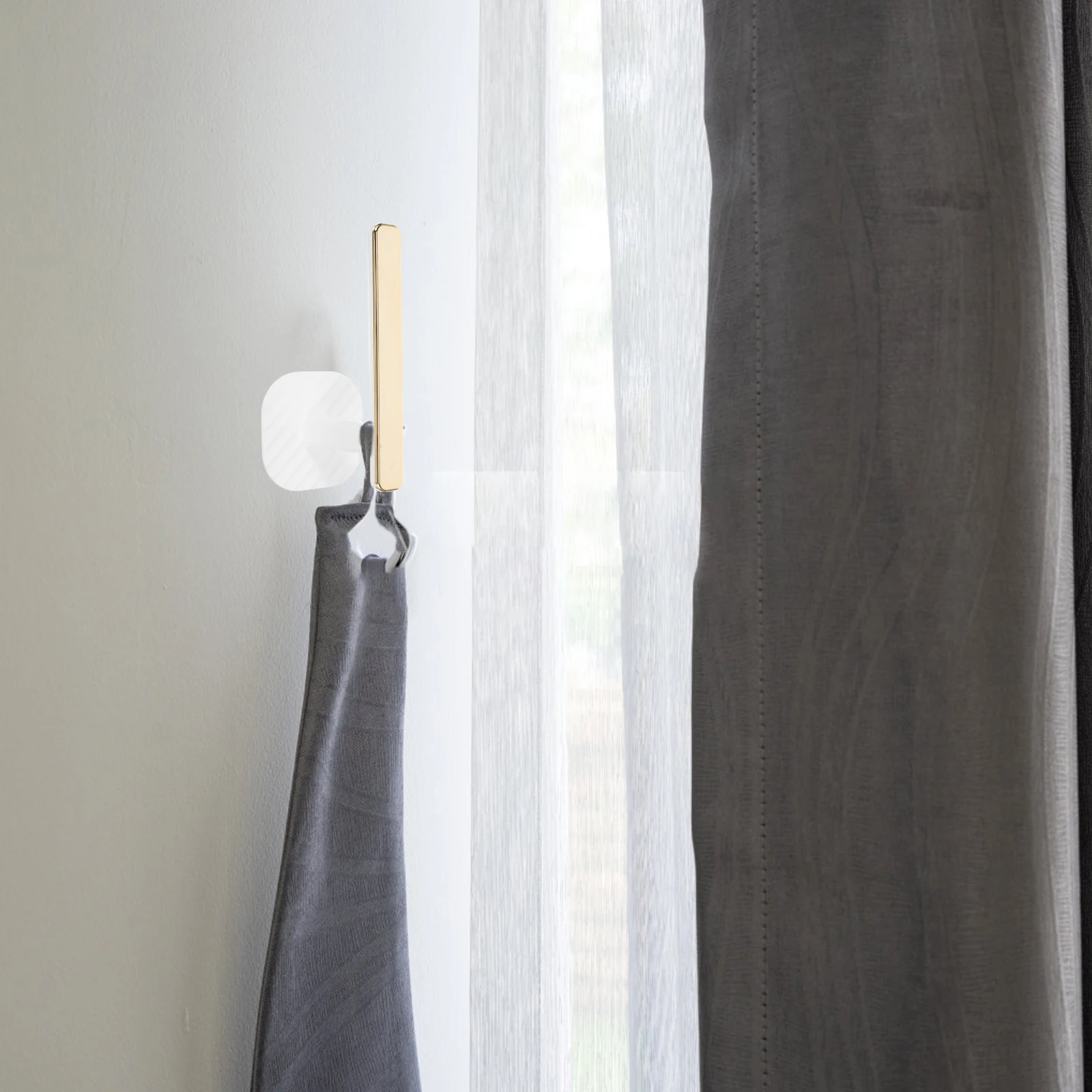 

2Pcs Curtain Tieback Hooks ABS Heavy Duty Wall Mounted Curtain Holdbacks Indoor Drapery Holders for Living Room Bedroom