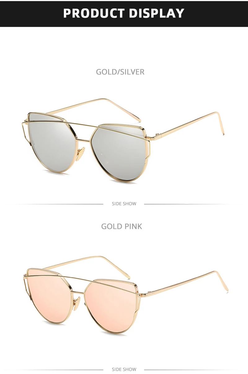 Klassische Cat Eye Damen Sonnenbrille Mode Metall Big Cateye Sonnenbrille weibliche stilvolle Sommerferien Sonnenbrillen – Detail 6