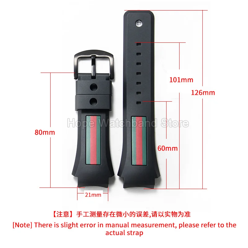 Super Flexible Comfortable-Wearing Watch Bracelet for GC Gucci YA137107A Curved Interface Exquisite Silicone Watch Strap