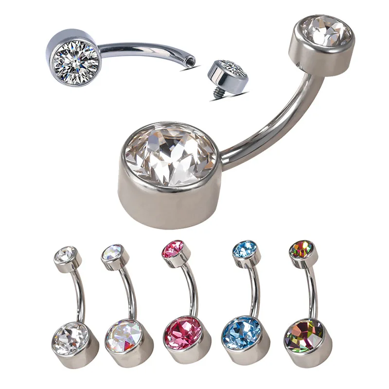 G23 Titanium Belly Button Rings Navel Piercing Sexy Belly Button Rings 14G Navel Body Zircon Beach Pendant  Earring Jewellery