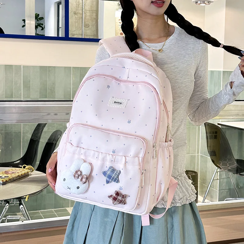 Fresh Floral School Backpack for Girls Lightweight Waterproof Casual Daypack for Spring Outing and Daily Use