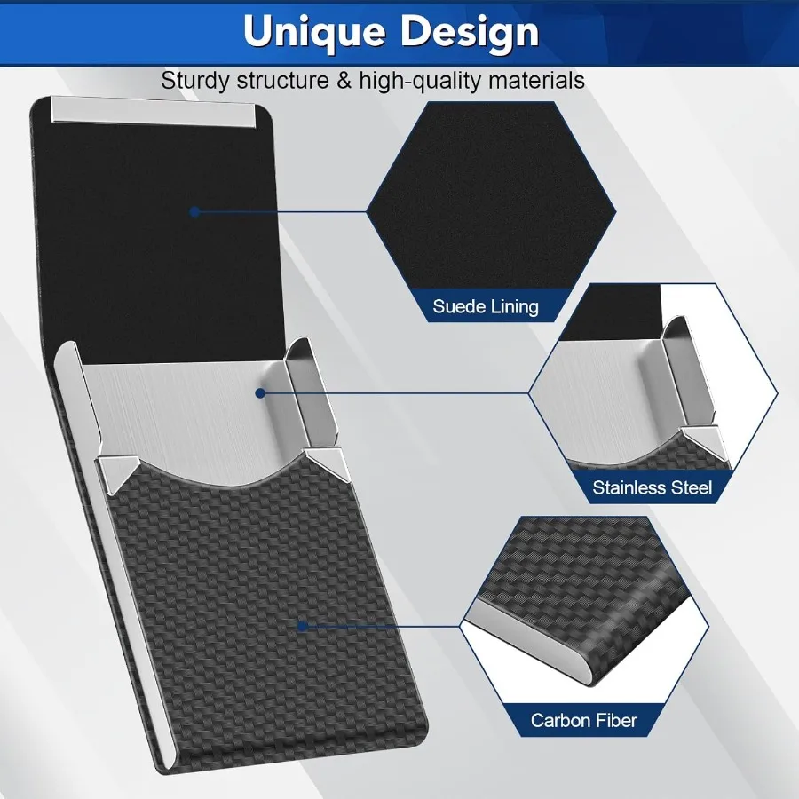 حامل بطاقة العمل المعدنية النحيفة حافظة بطاقات الأعمال حامل بطاقة الوعاء للنساء أو الرجال بو الجلود حامل بطاقة الأعمال حافظة تتفاعل B #3