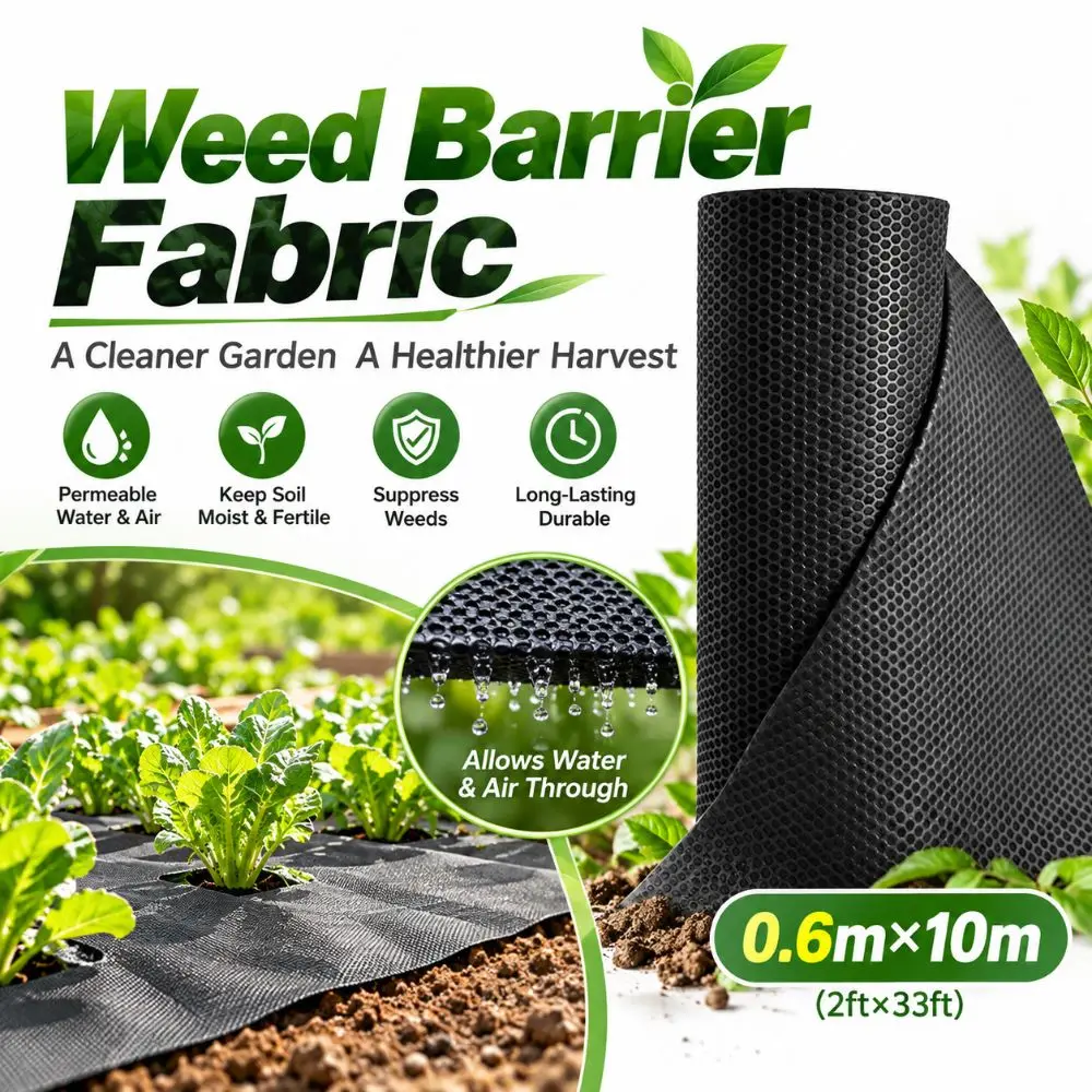 New Landscape Fabric Weed Barrier Fabric Black PP Woven Material Garden Mulch Fabric Heavy Duty Weed Control Membrane Farm