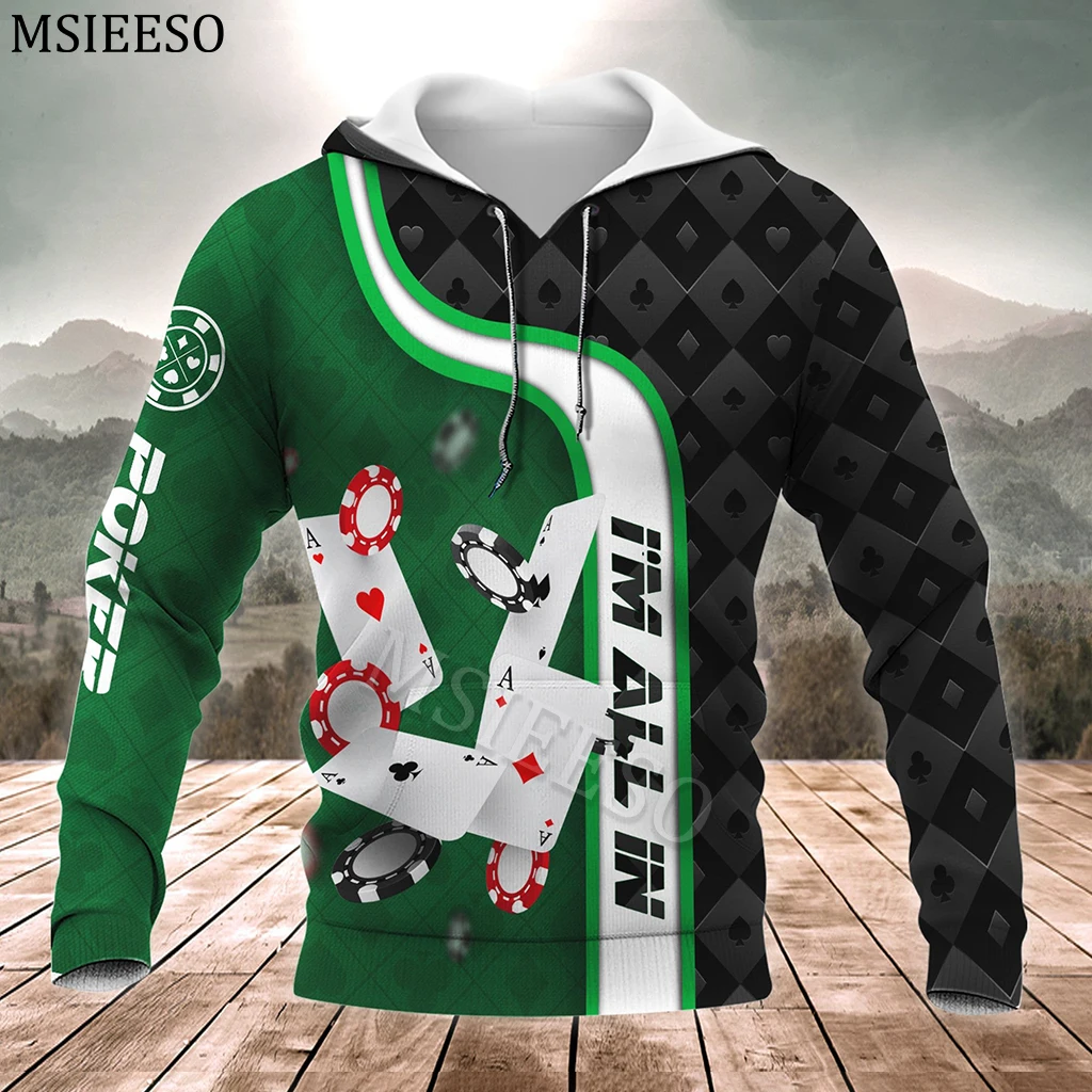 MSIEESO Poker I'm All in Q2 3D All Over Print Unisex Hoodie Men Autumn Sweatshirt Streetwear Casual Women Zipper Jacket Pullover