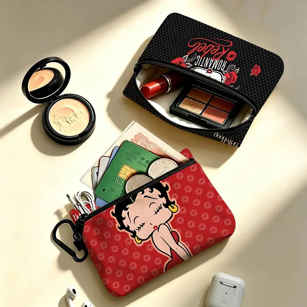 B-Bettys B-Boops Wear-resistant Oxford Cloth Coin Purse Portable Backpack Hanging Card Storage Bag