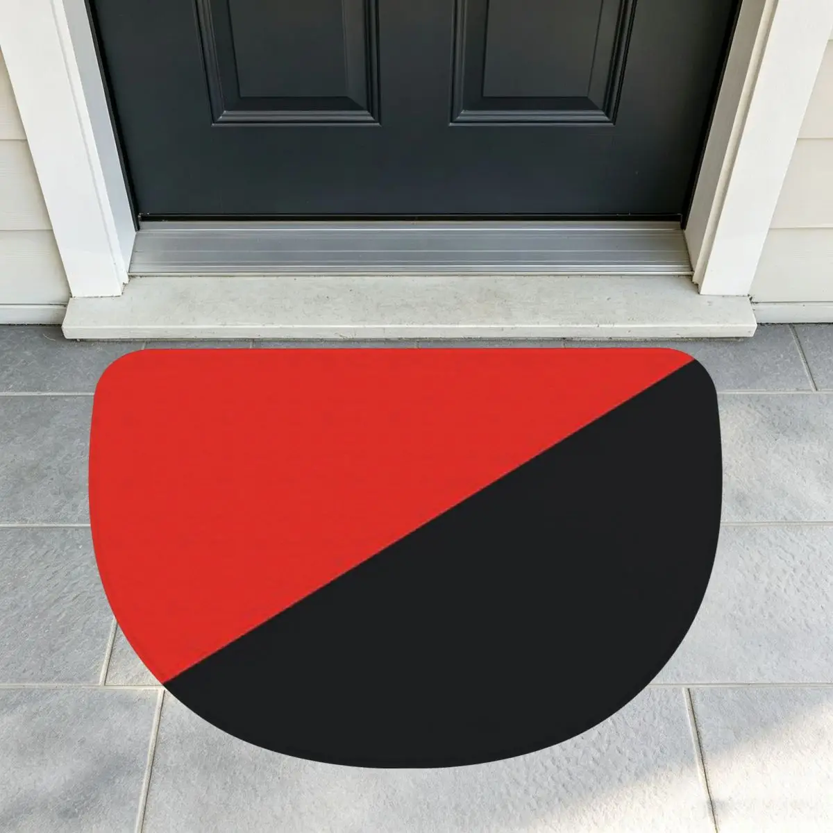 Anarchyflag Мягкий фланелевый полукруглый коврик для ванной, нескользящий, впитывающий, для дома и спальни