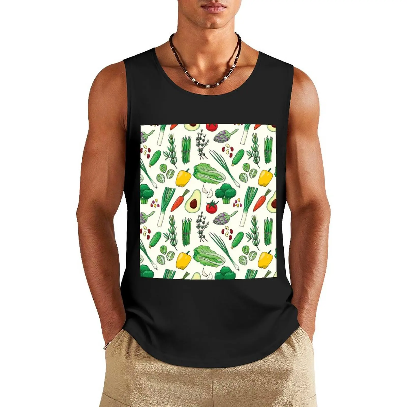

Veggies Tank Top bodybuilding man Men's sleeveless gym shirts Men's gym articles