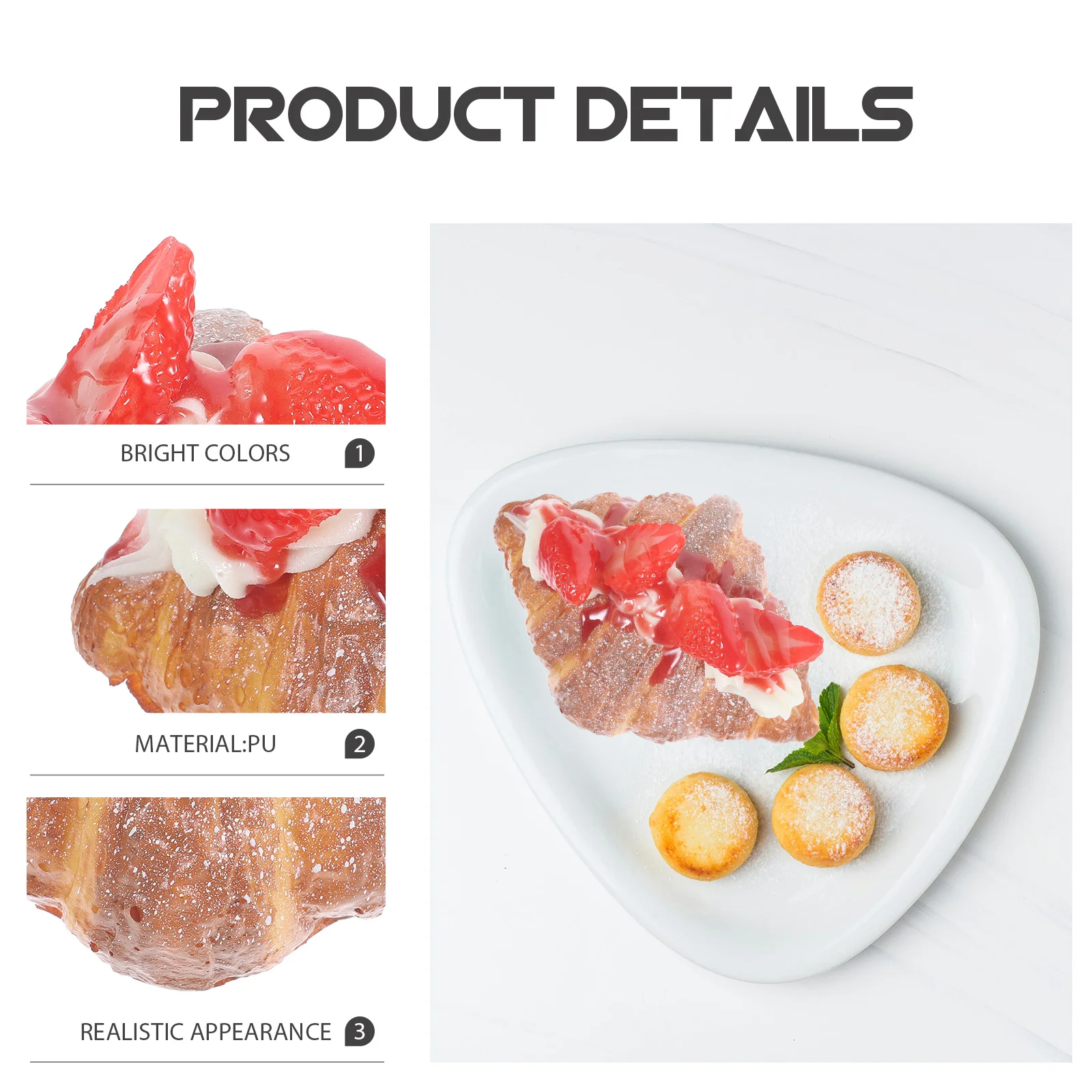 Künstliche Croissant Gefälschte Brot Pu Simulation Fotografie Prop Für Home Küche Decor Schaufenster Display Brot Lehrmittel