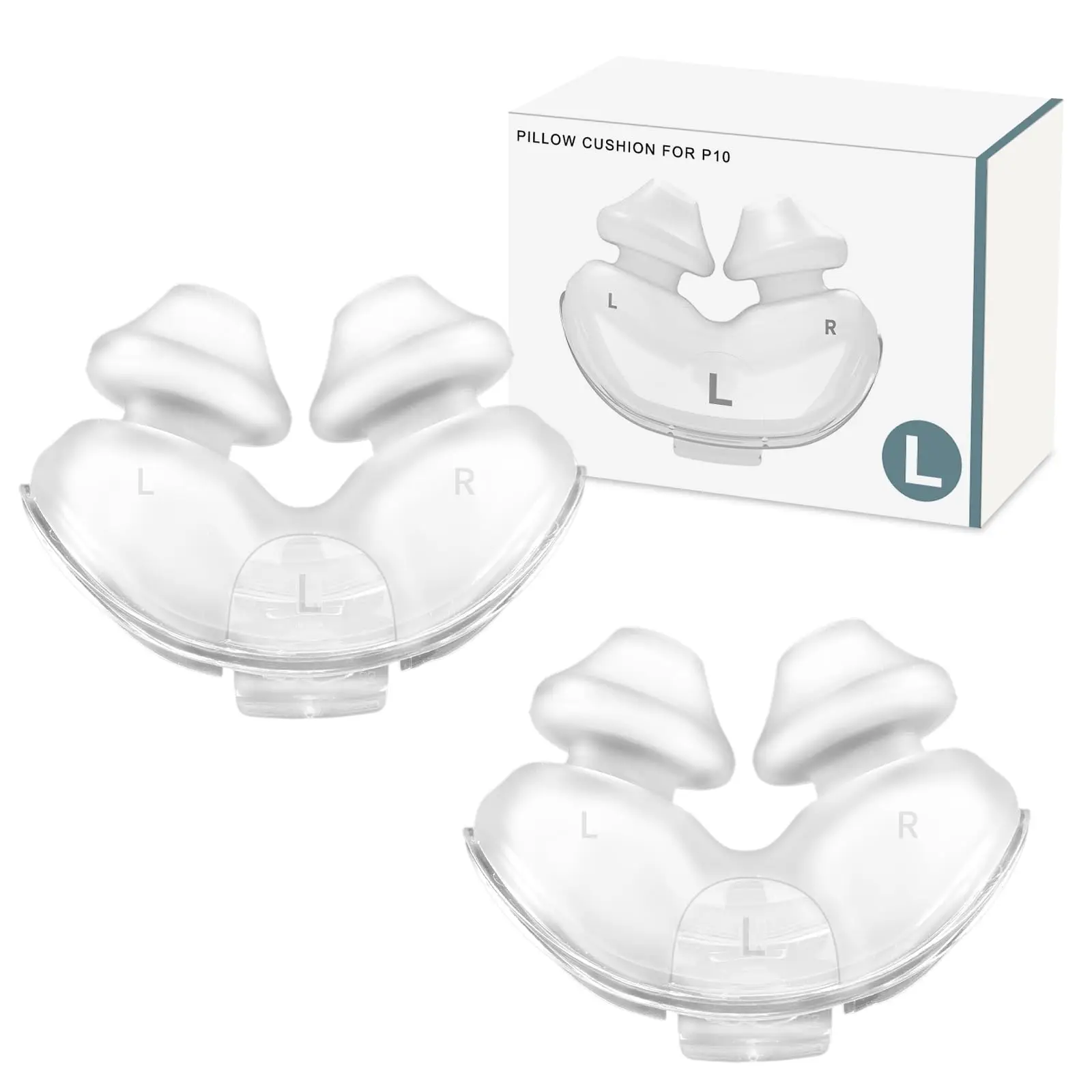 2Pcs P10 Nasal Pillow AirFit P10 Replacement Cushion-Soft Silicone CPAP Mask Nose Pillow Light Comfort & Uninterrupted Sleep