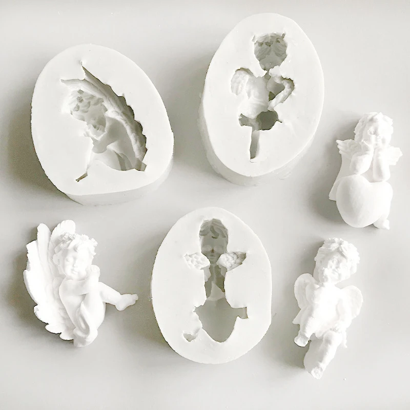 3D Angel Silicone Aromatherapy Plaster Molds Cake Decorating Tools Soap Resin Chocolate Candy Dessert Cupcake Kitchen