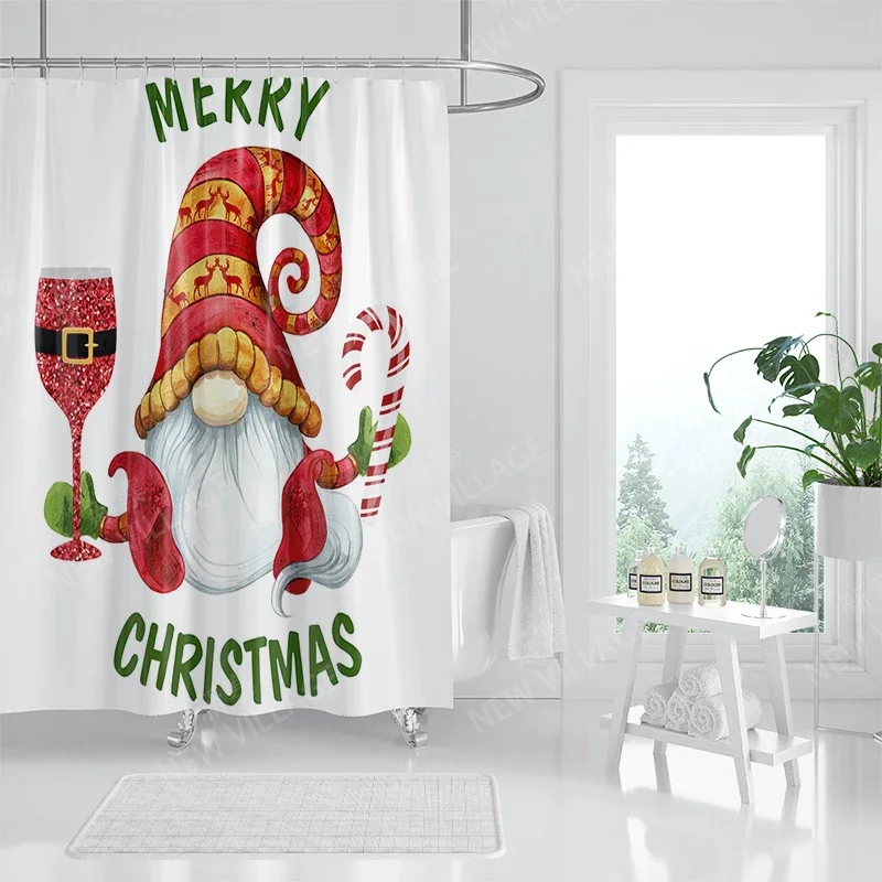 Household waterproof fabric home shower curtain accessories 90x180 shower curtain 240 * 200 Christmas peripheral shower curtain