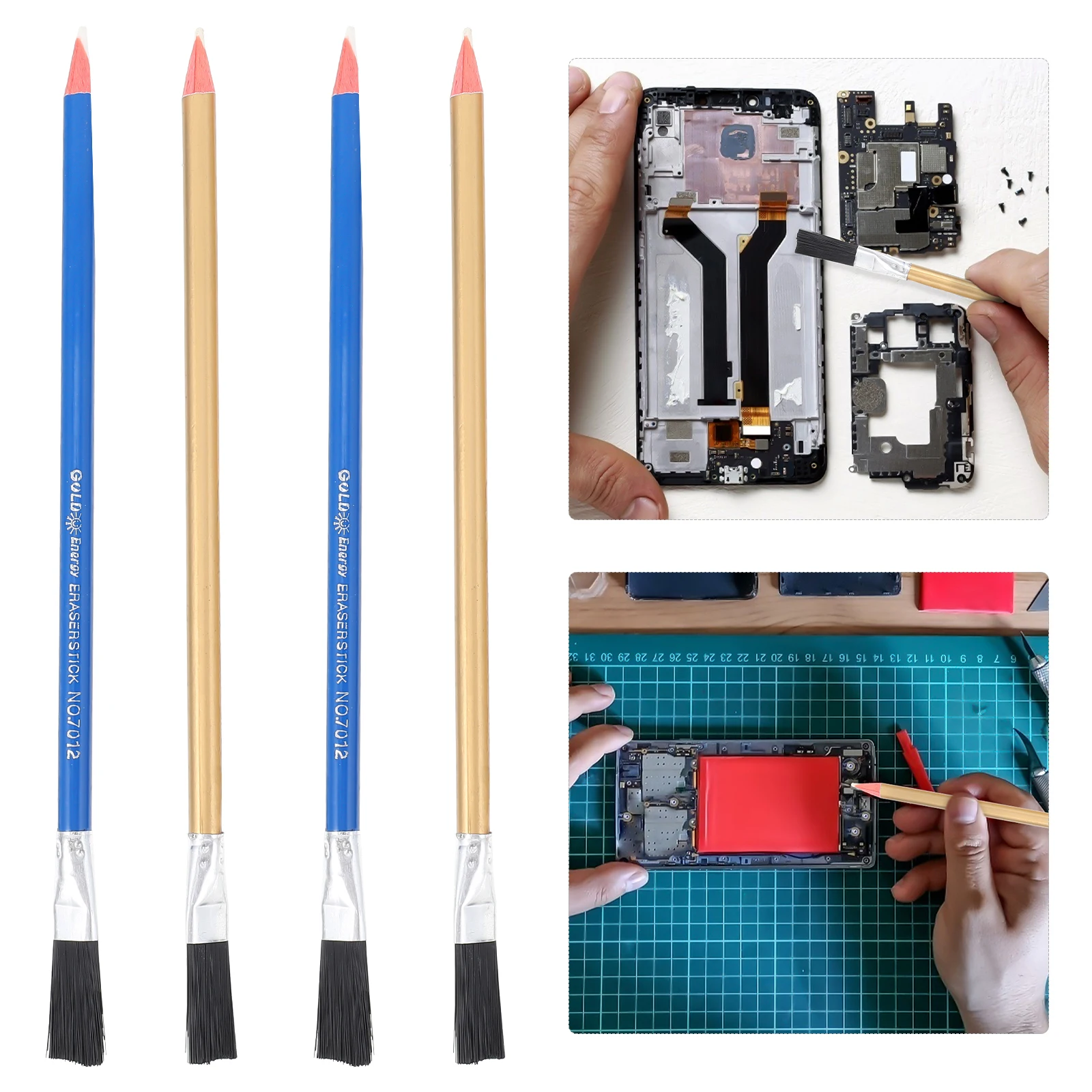 

4pcs Derusting Pen Supple Bristles Cleaning Tool For Circuit Board Repair Lightweight Portable Design Derusting Brush For Repair