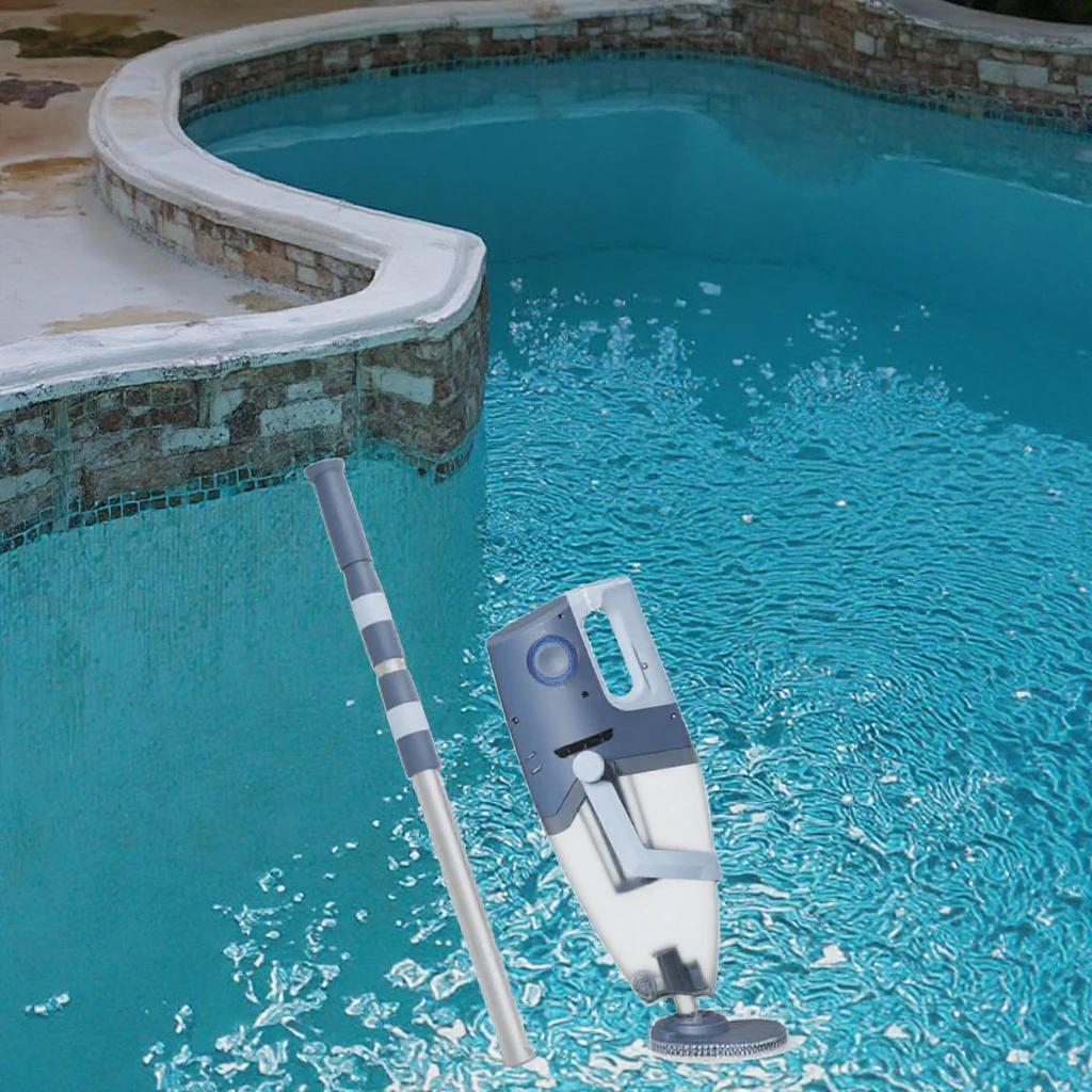 

Rechargeable Handheld Pool and Spa Cleaner with Large Debris Filter Telescopic Pole and Two Suction Power Levelpromote sales