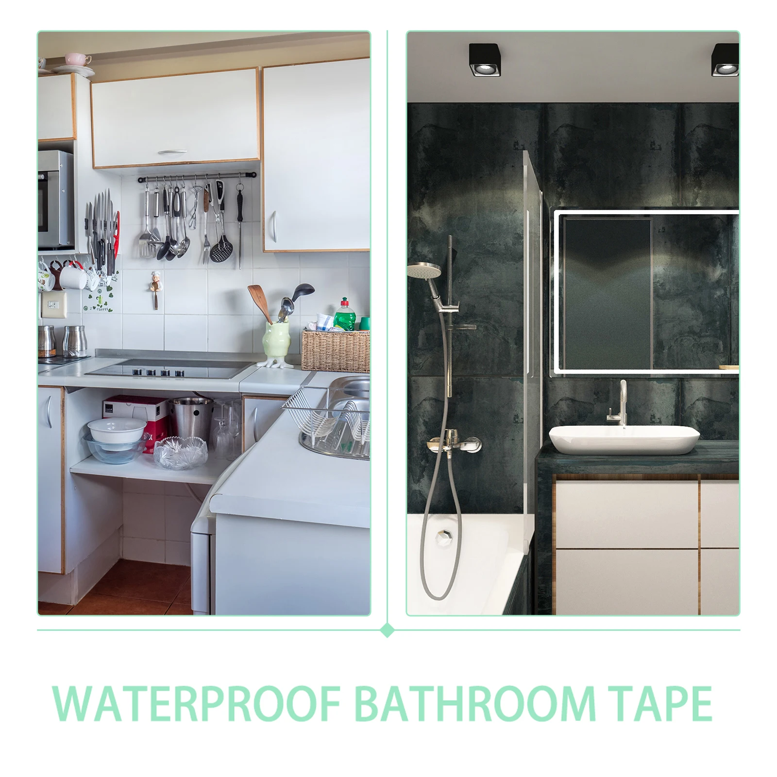 

1 Roll Self-Adhesive Waterproof Kitchen Sink Tape Bathroom Gap Seal Sticker Durable Flexible Gap Tape Kitchen Waterproof Sticker