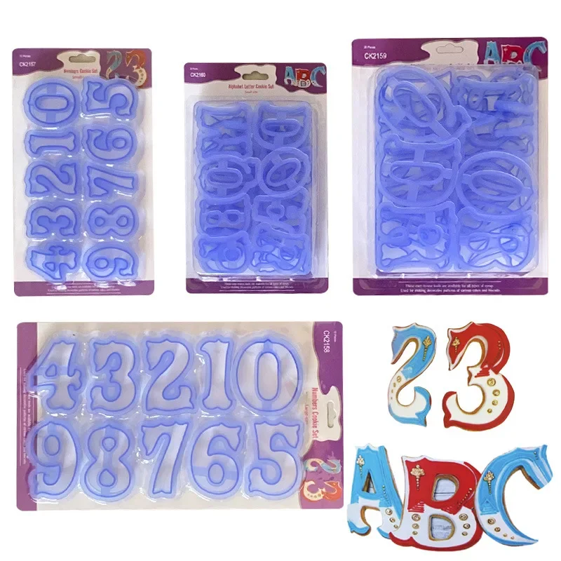 1 ensemble de grands moules à biscuits avec lettres anglaises, Alphabet majuscules A-Z, tampons gaufreurs pour Fondant, décoration de gâteau avec mots à faire soi-même