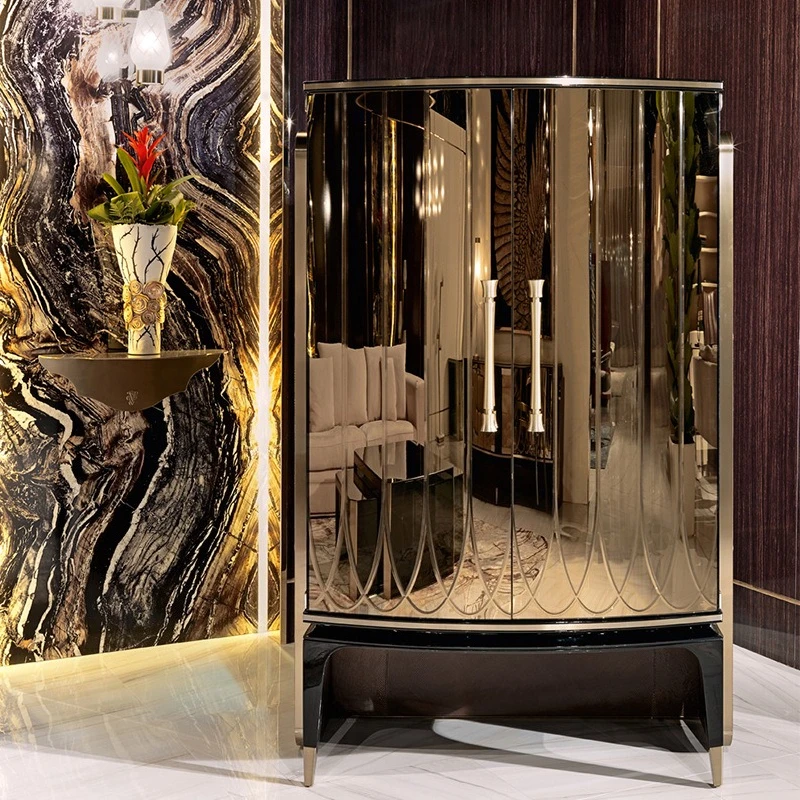 

Wine cabinet high-end living room home against the wall modern designer villa glass