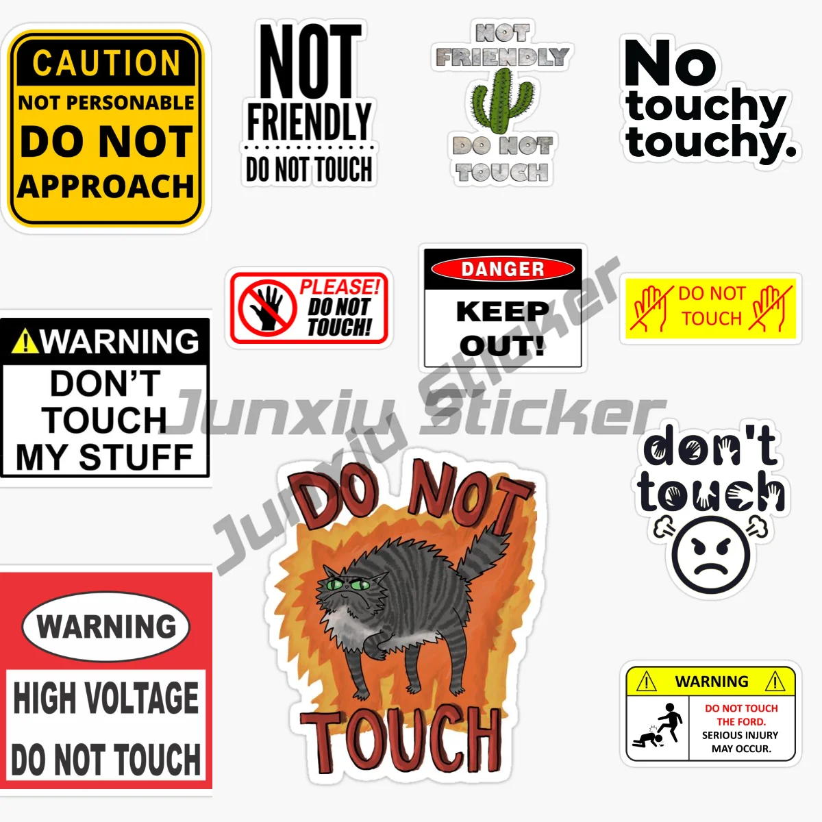 

DO NOT TOUCH Notice PVC Sticker Vinyl Self-adhesive Decal Warning Sign Sticker Premium Quality Anime Car Accessories Decals