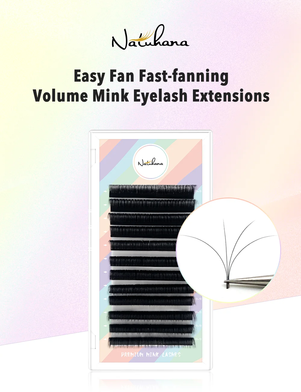 NATUHANA Easy Fan Fast Fanning Volume Lashes Autofans Fake Wimpernverlängerung Faux Nerz Wimpern für Make-up-Tools – Detail 4