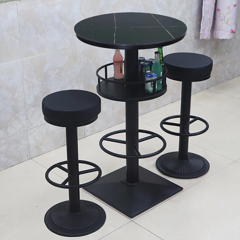 

Bar table Quiet bar Slate glass Solid wood Simple bar