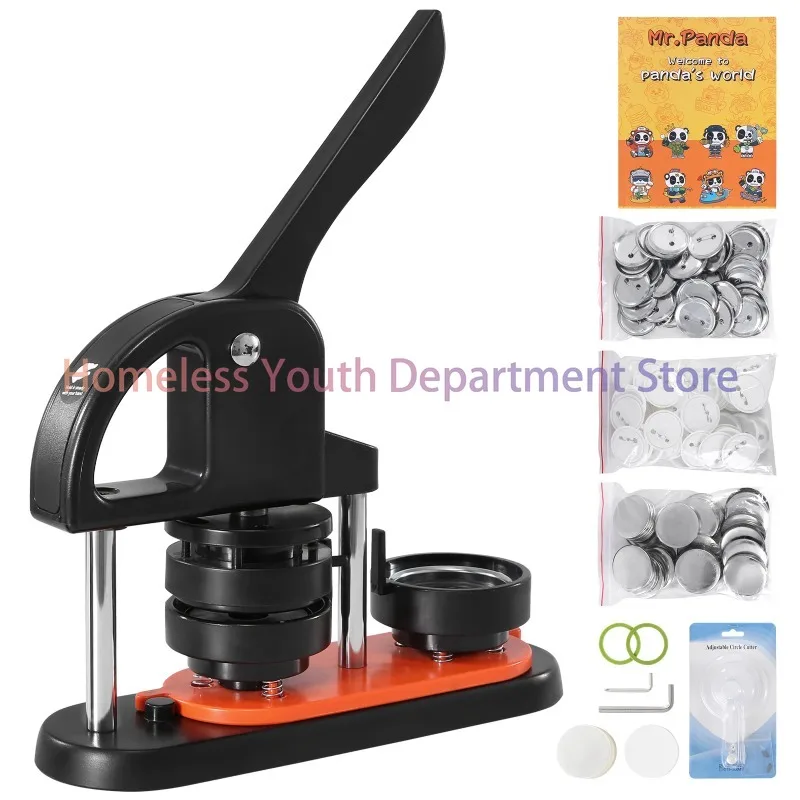 25/32/58 Pin Maker with Button Parts Ergonomic Arc Handle Punch Press Kit Button Maker Machine