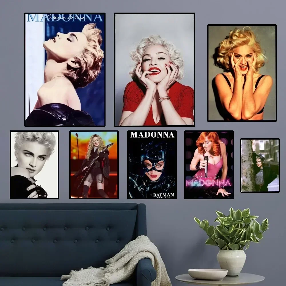 Madonna cantor cartaz sem moldura kraft clube bar papel vintage cartaz arte da parede pintura quarto estudo adesivos