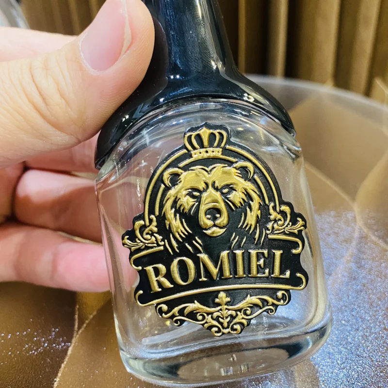 custom.2026 New Metal Perfume Nameplate Aroma Candle Print Cosmetic Glass Bottle Label Sticker Label Zinc Alloy Curve Whole