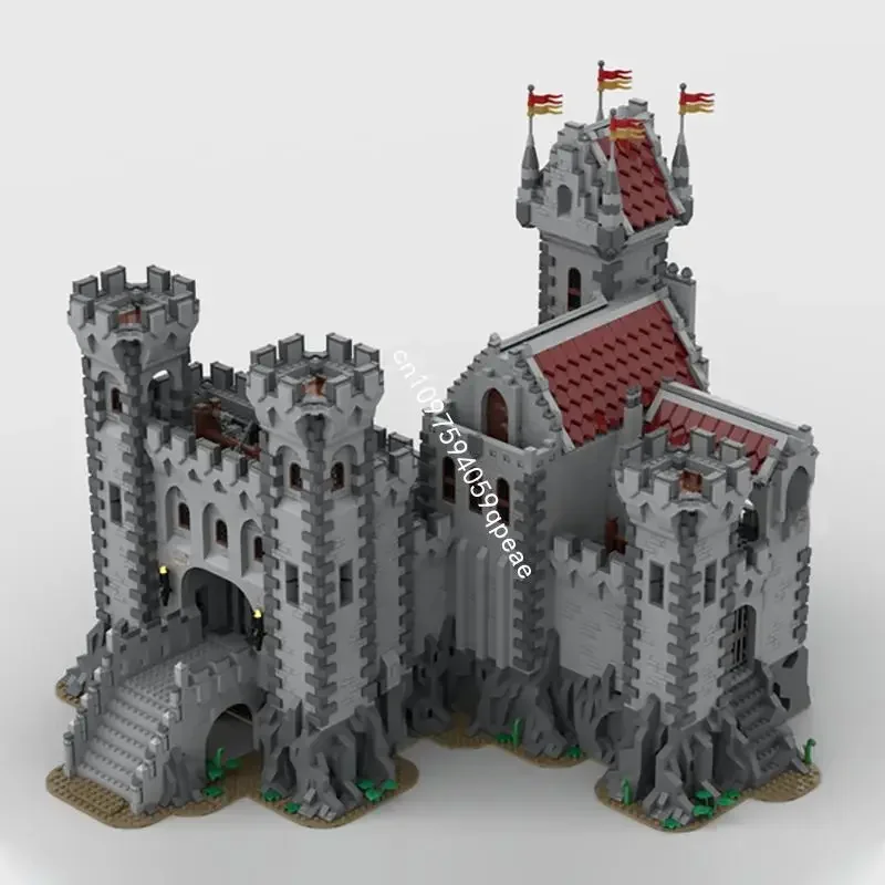 

New 10007Pcs Moc European Medieval Street View Red Big Castle Model Diy Creative Ideas Kids Toys Birthday Gifts Custom Puzzles