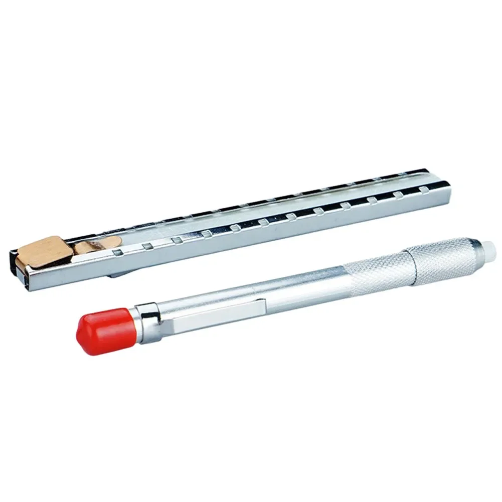 1pc Talc Pen Round/Rectangular Soapstone Marker Holder Marker Stainless Steel Slate Pencil Welding Tool Machinery Manufacturing